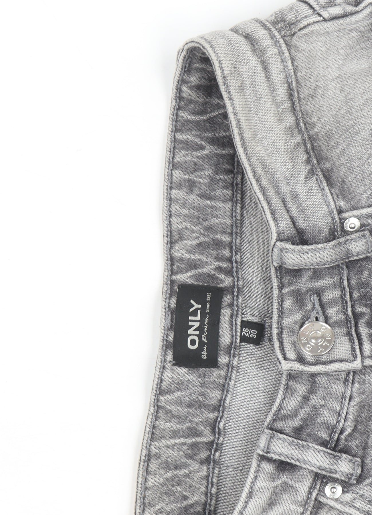 ONLY Women’s Grey High Rise Straight Jeans Size 8 Regular Fit