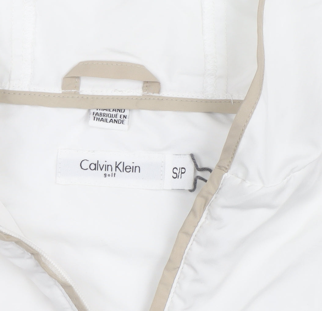 Calvin Klein Golf Men's Beige White Small Windbreaker Jacket