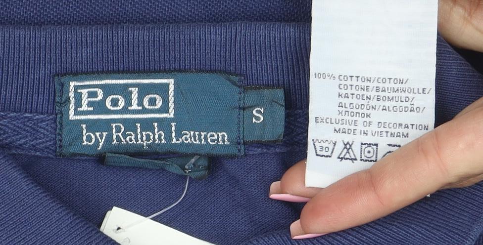 Ralph Lauren Men's Blue Slim Fit Short Sleeve Polo Shirt Size S