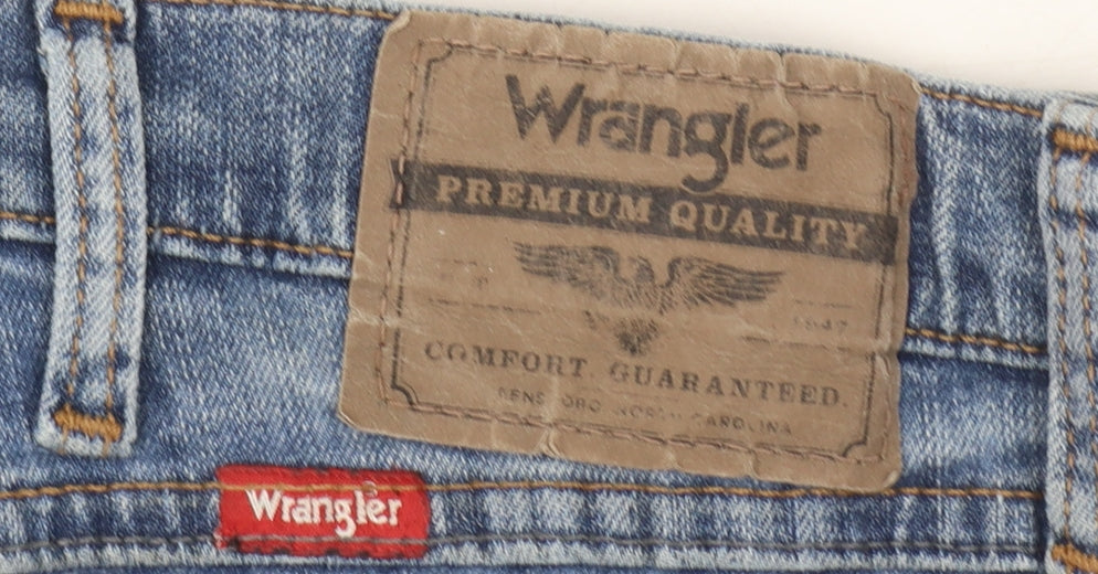 Wrangler Men's Blue Straight Jeans 38x29 Regular Fit Denim Comfort Stretch