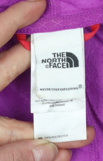 The North Face Womens Purple Fleece Hooded Full Zip Jacket Size S