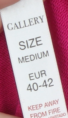 Gallery Women’s Pink Ruffle Neck Long Sleeve Pullover Jumper Size 12