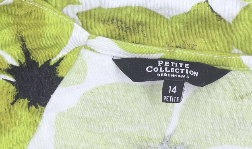 Debenhams Women’s Green Floral Petite Cowl Neck Sleeveless Blouse Size 14