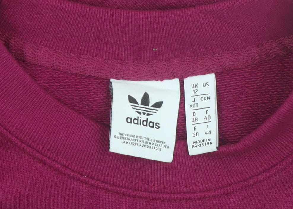 Adidas Womens Purple Crew Neck Logo Sweatshirt UK 12