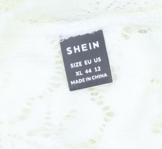 SHEIN Womens Ivory Lace Cropped Bolero Shrug Blouse XL