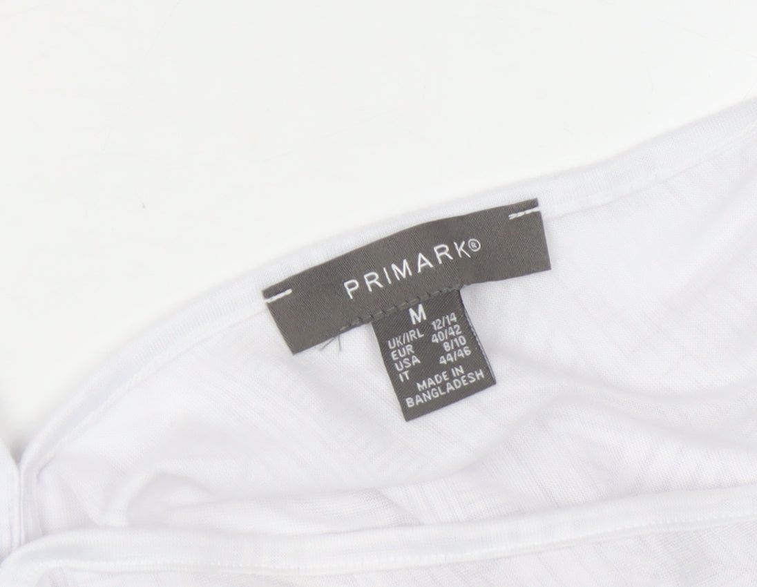 Primark Women’s White Tunic Kimono Sleeve Boho Blouse Size M