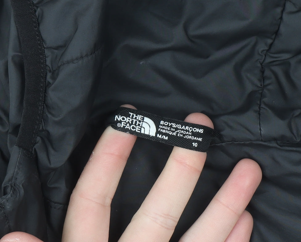 The North Face Boys Black Hooded Puffer Jacket Size 10 Years