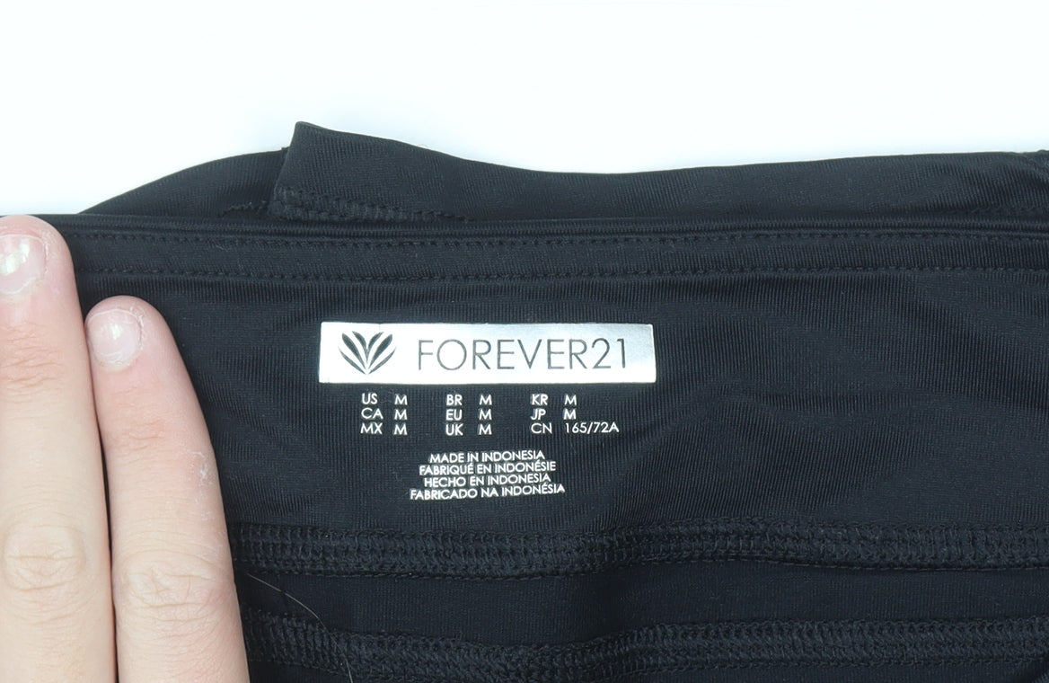 Forever 21 Women Black M Biker Activewear Shorts