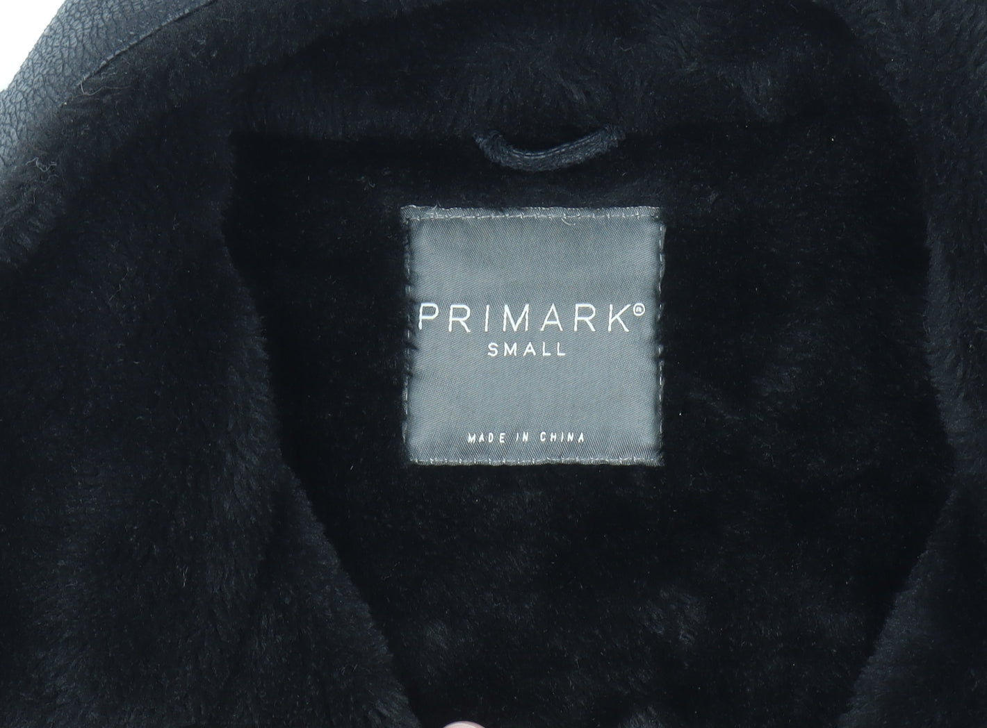 Primark Women’s Black Faux Leather Lined Biker Jacket Size S