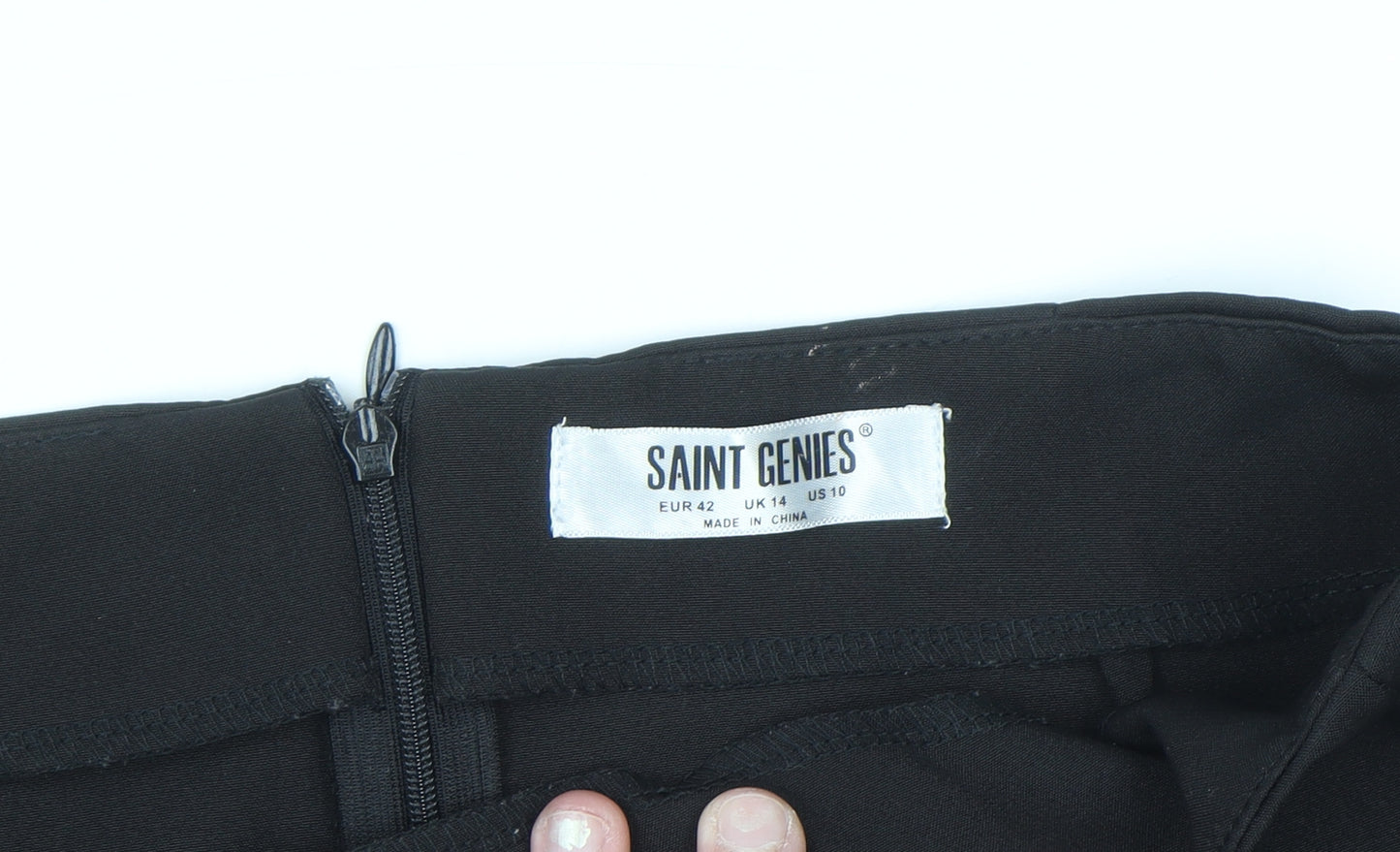 Saint Genies Women's Black Size 14 Stretch Pencil Skirt