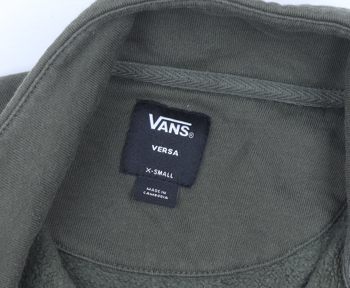 Vans Men’s Green XS Pullover Fleece 1/2 Zip Sweatshirt