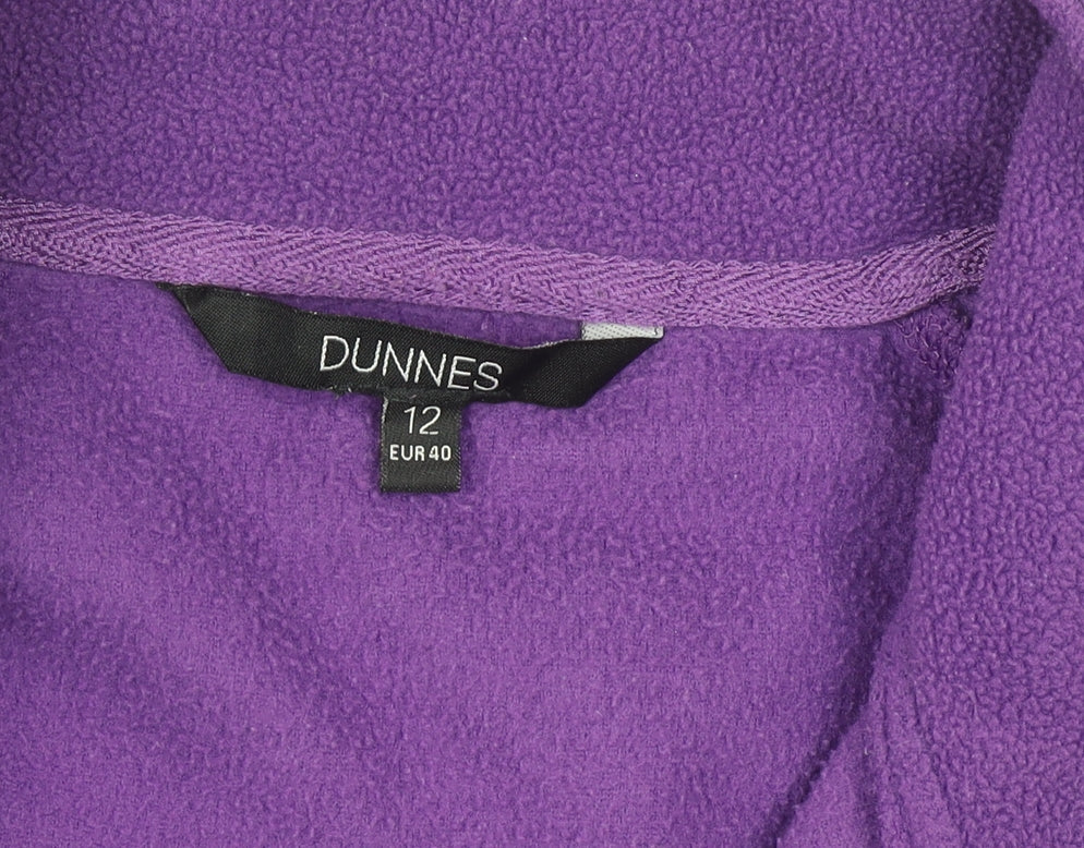 Dunnes Women Purple Fleece 1/4 Zip Pullover Sweatshirt Size 12