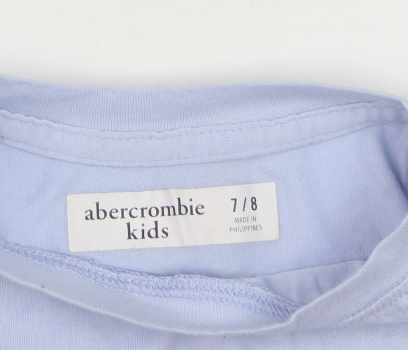 Abercrombie Kids Girls Blue Long Sleeve Crew Neck Graphic T-Shirt 7-8 Years