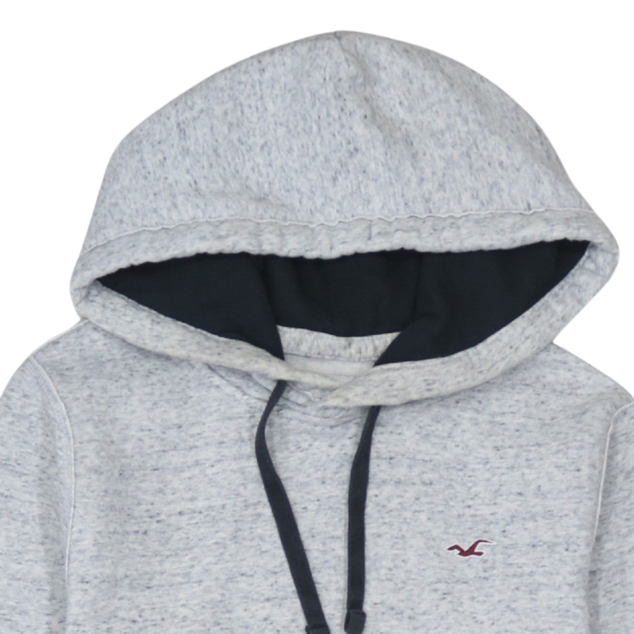 Hollister Men's Grey Pullover Hoodie Small Logo Fleece Sweatshirt