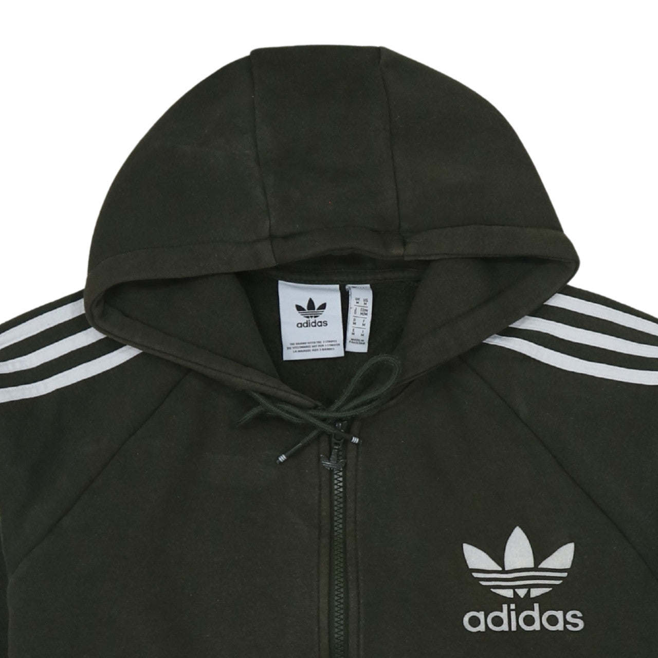 Adidas Men's Green Full Zip Hoodie M Sports Fleece Sweatshirt