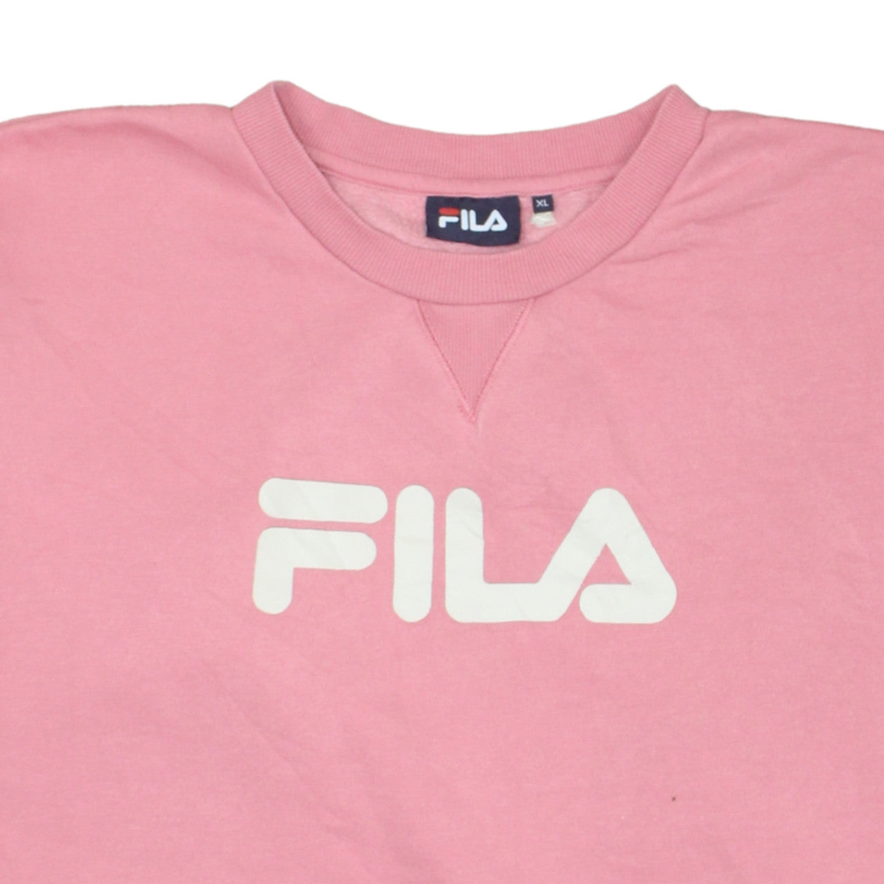 FILA Women’s Pink Logo Pullover Sweatshirt XL Regular Fit