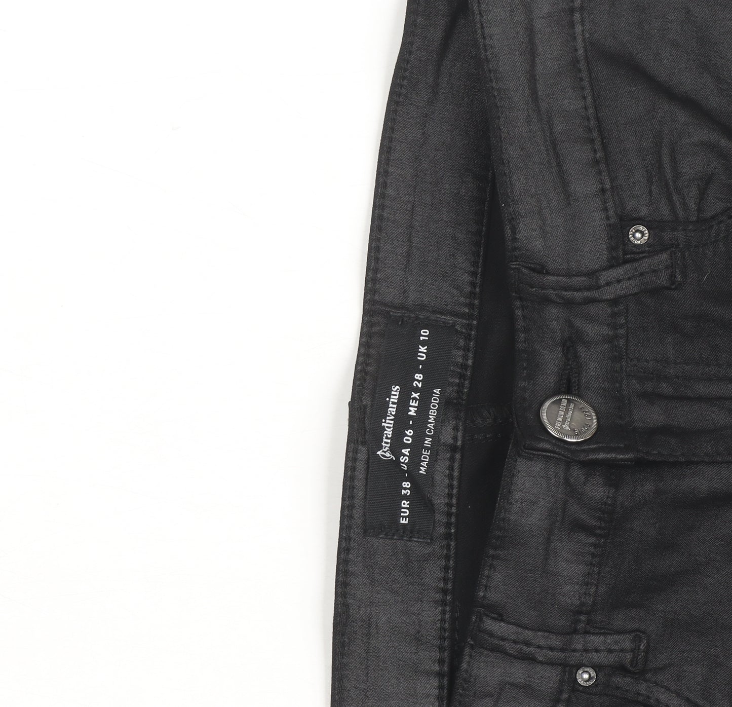 Stradivarius Women Black Skinny Jeans UK 10 Slim Fit Denim