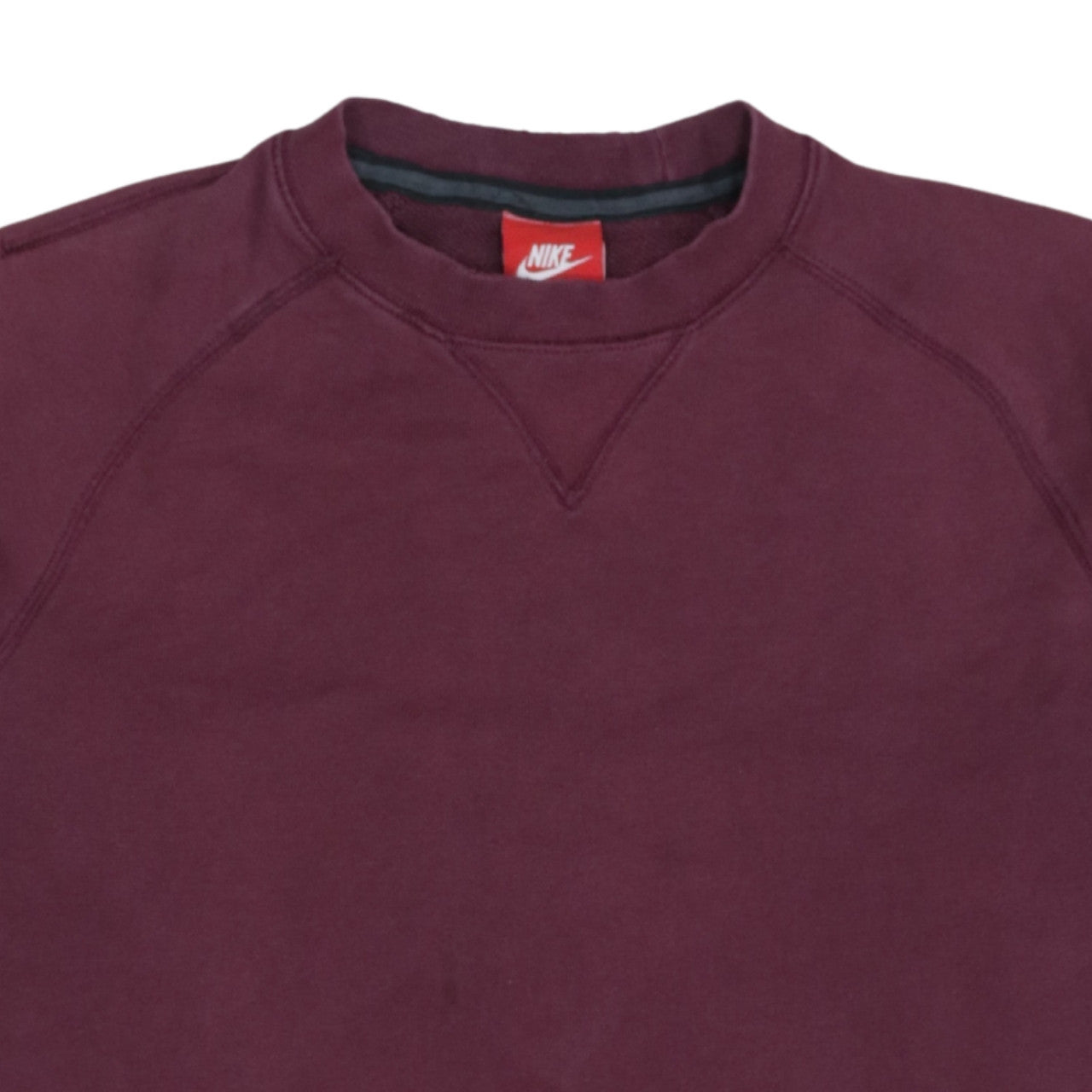 Nike Women's Burgundy Crew Neck Sweatshirt Size M Cotton Blend Zip Pocket