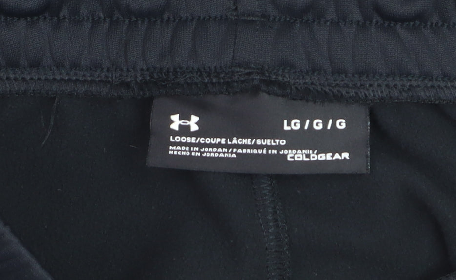 Under Armour Men's Black Large ColdGear Jogger Sweatpants 97% Polyester 3% Elastane