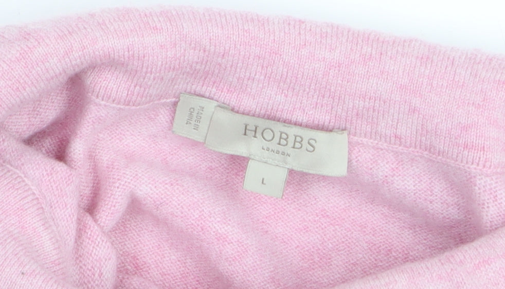 Hobbs Women’s Pink Roll Neck Merino Wool Cashmere Jumper L