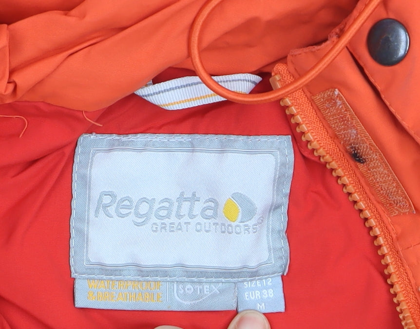 Regatta Women's Orange Waterproof Hooded Outdoor Jacket Size 12 M