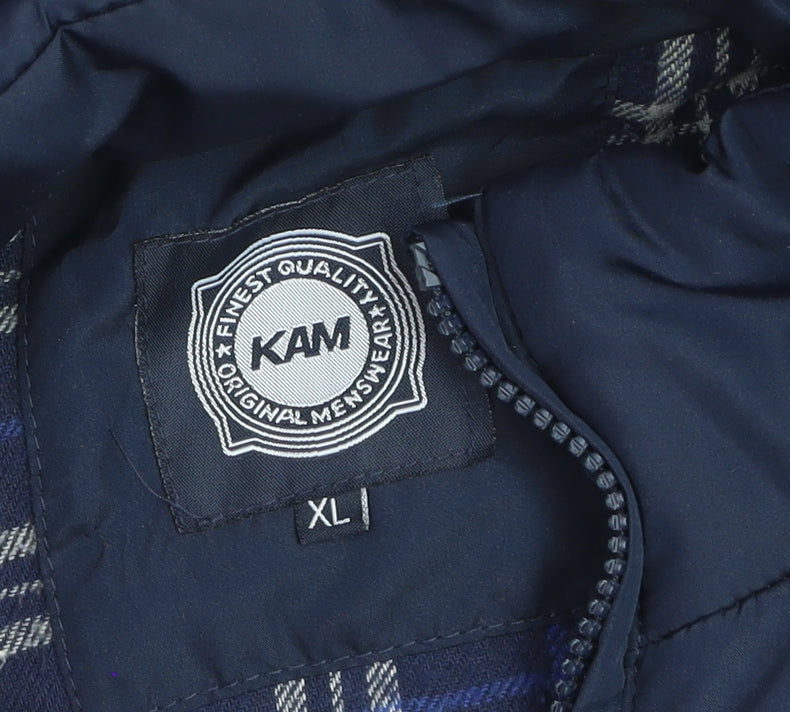 KAM Men's Blue XL Padded Bodywarmer Waistcoat Full Zip Casual