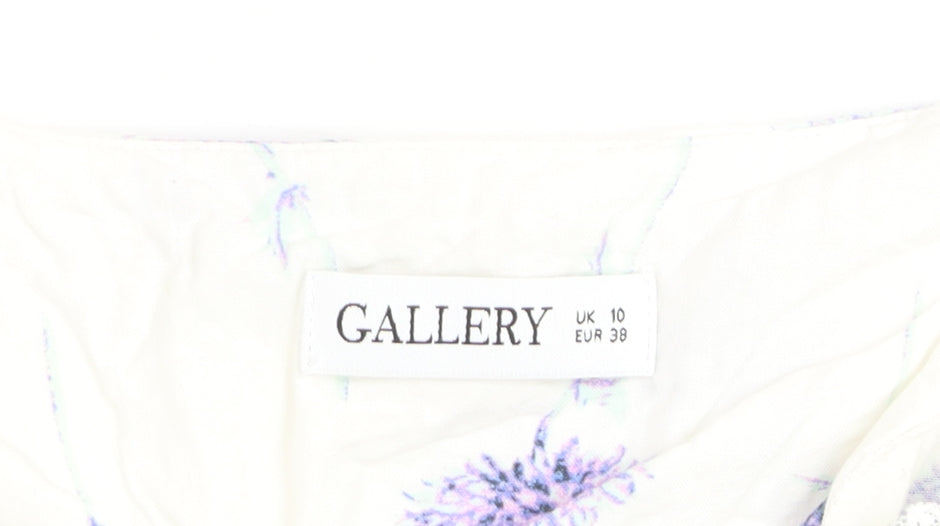 Gallery Women’s White Floral Lace Trim Blouse UK 10