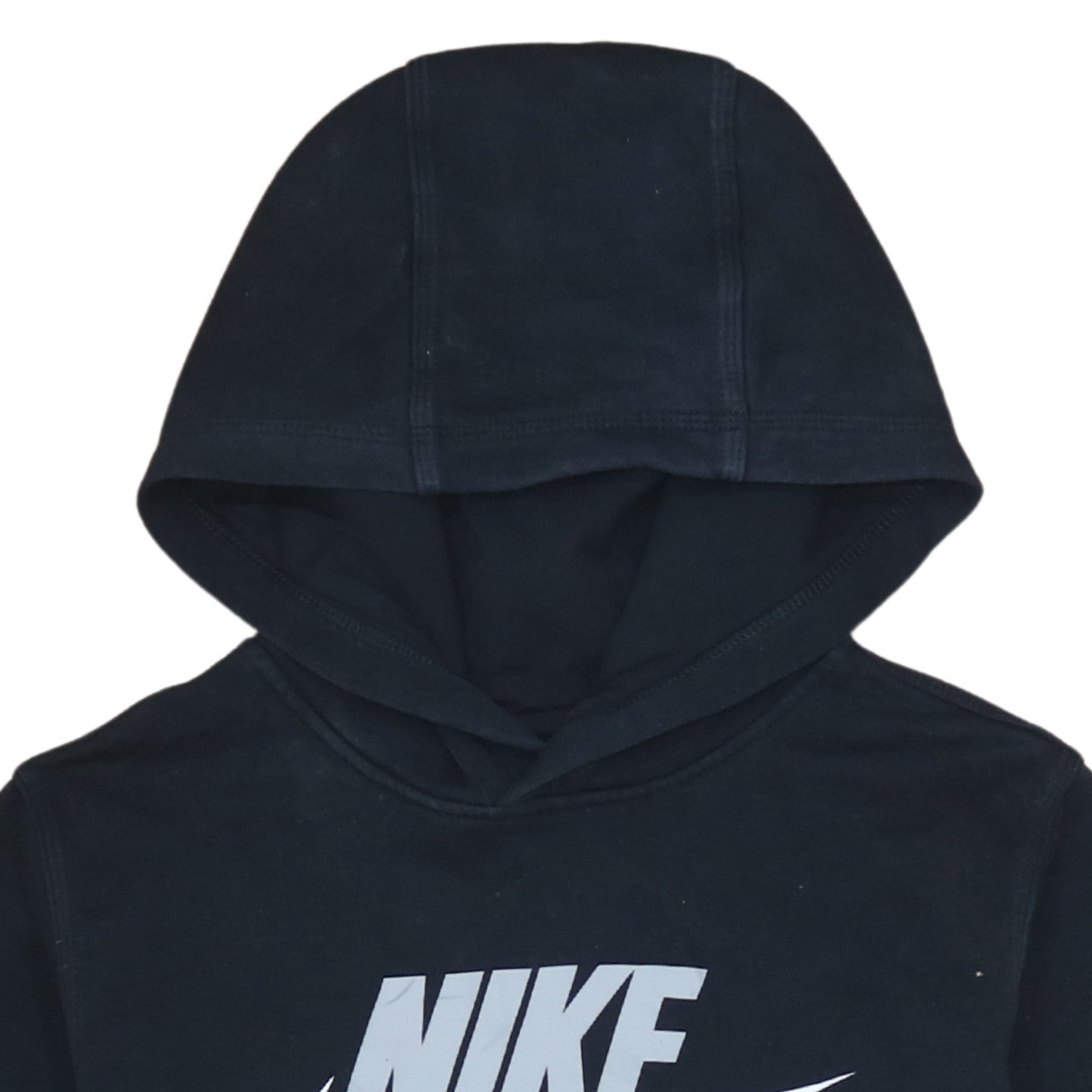 Nike Boys Black XL Pullover Hoodie with Logo Print