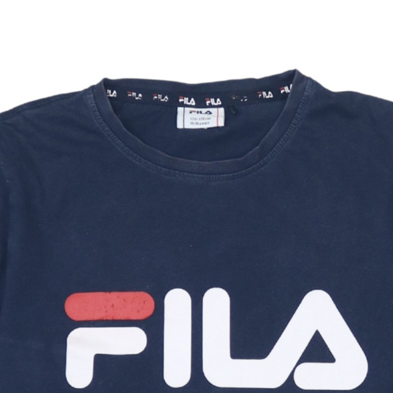 Fila Boys Blue 15-16 Years Logo Short Sleeve Cotton T-Shirt