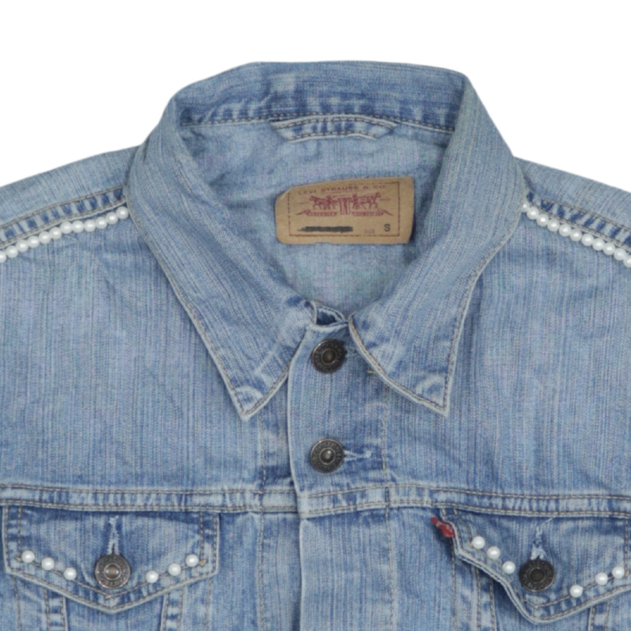 Levi Strauss & Co Blue Denim Sleeveless Waistcoat Men's S Vintage Style
