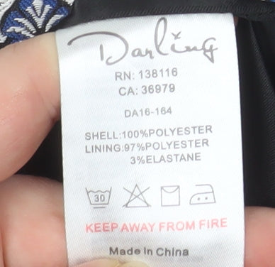 Darling London Women’s Blue Geometric Shift Dress Size 14