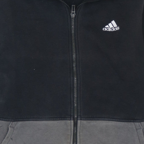Adidas Men's Grey Full Zip Fleece Hoodie Size S Sportswear