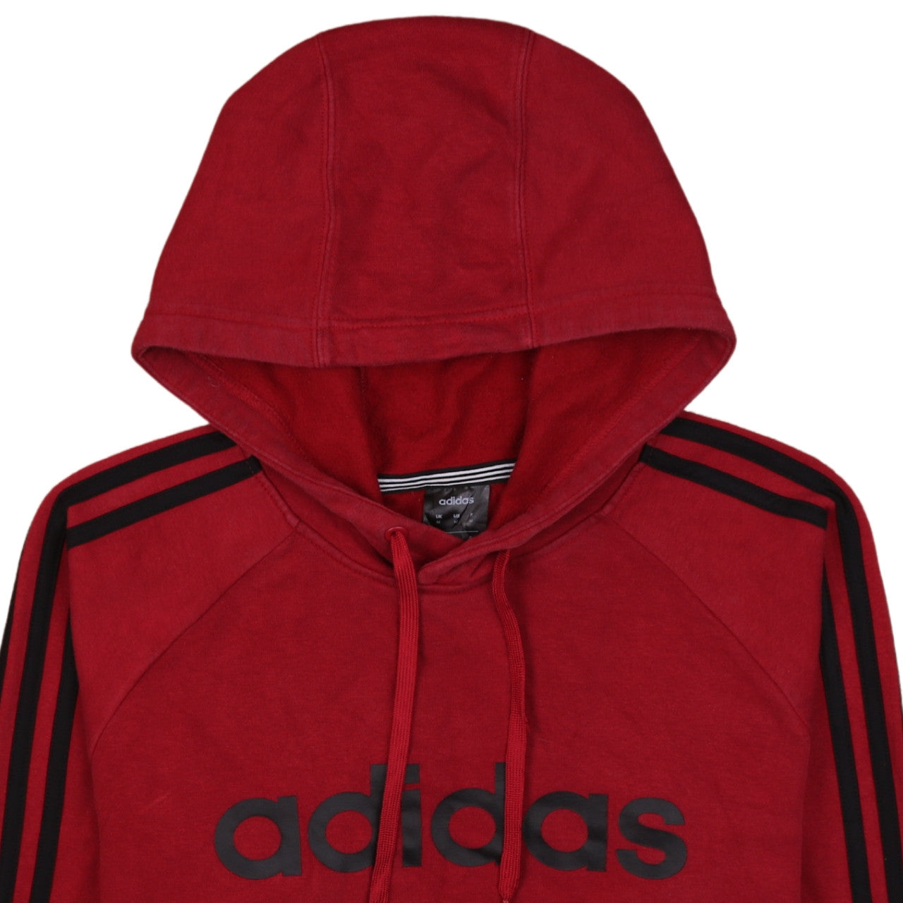 Adidas Men's Red Pullover Hoodie Medium Regular Fit Fleece