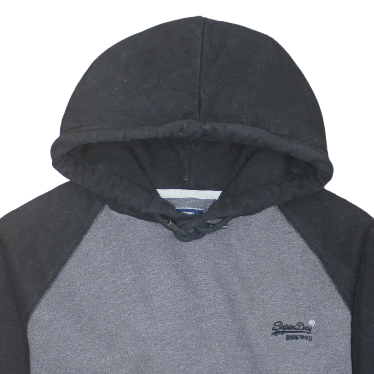 Superdry Men’s Grey & Black Pullover Hoodie 3XL Regular Fit
