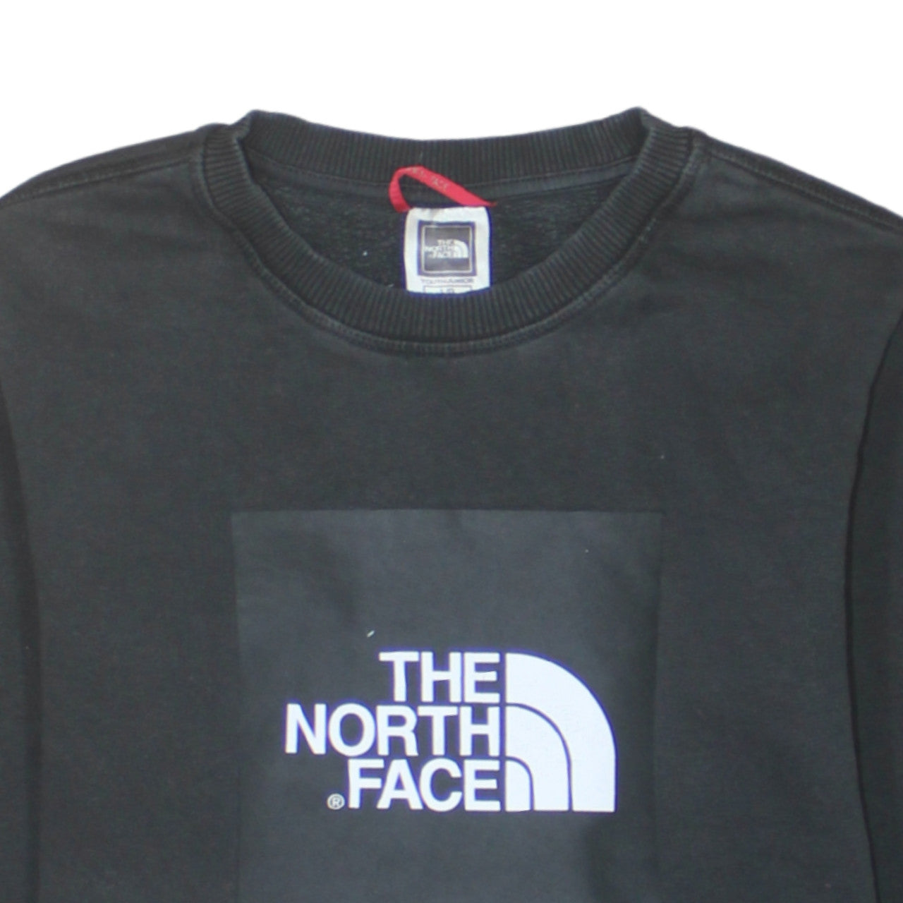 The North Face Boys Black Pullover Sweatshirt L Graphic Logo Crew Neck