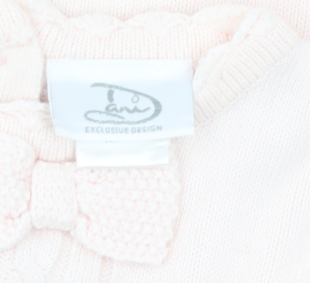 Laru Girls Pink Acrylic Bow Jumper 8 Years Long Sleeve Knitwear