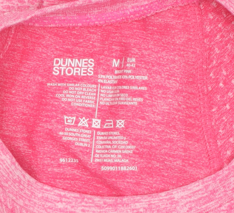 Dunnes Stores Womens Bright Pink Long Sleeve Active T-Shirt Size M