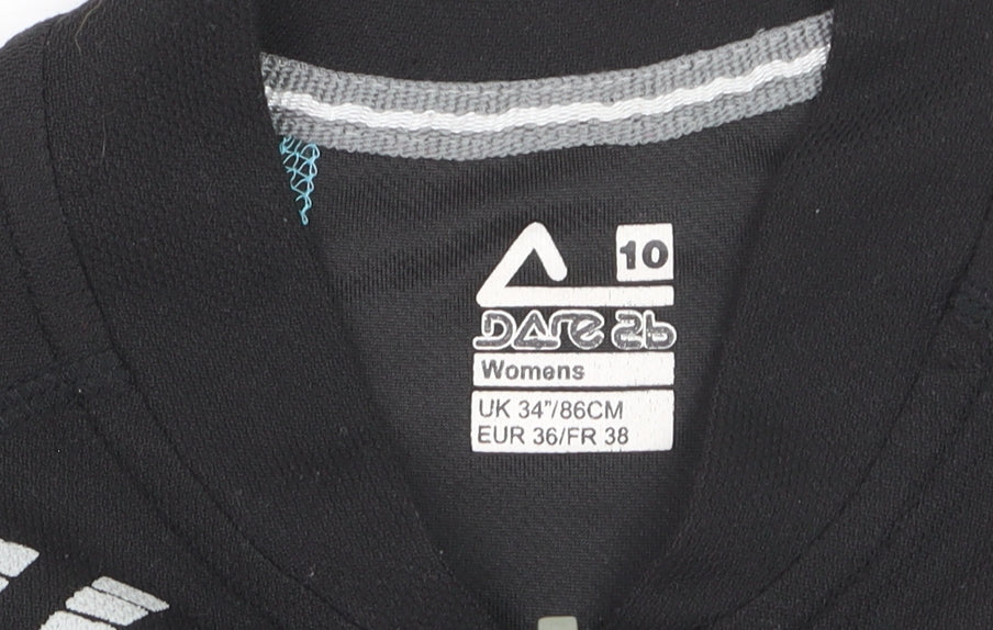 Dare 2b Womens Black Short Sleeve Athletic Zip T-Shirt UK 10