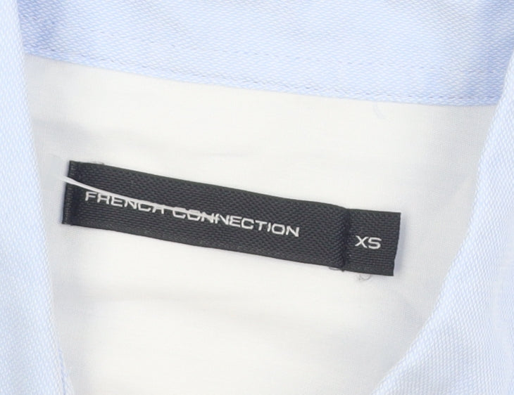 French Connection Men's Blue XS Slim Fit Long Sleeve Dress Shirt
