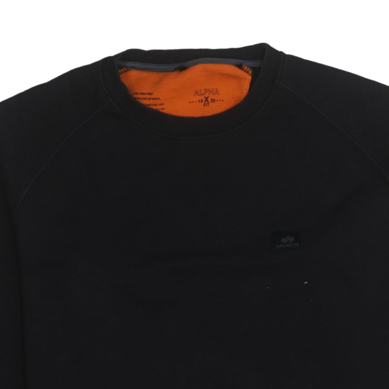 Alpha Industries Men's Black Crew Neck Pullover Sweatshirt L