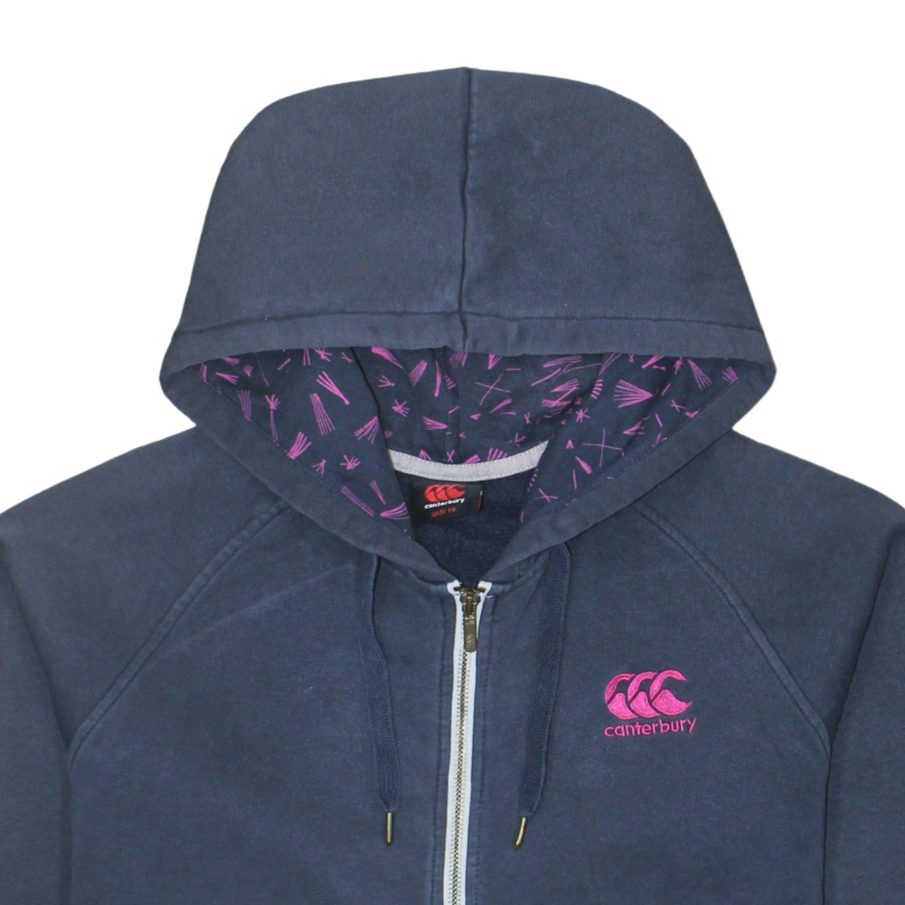 Canterbury Women's Navy Full Zip Hoodie Size 14 Hooded Sweatshirt