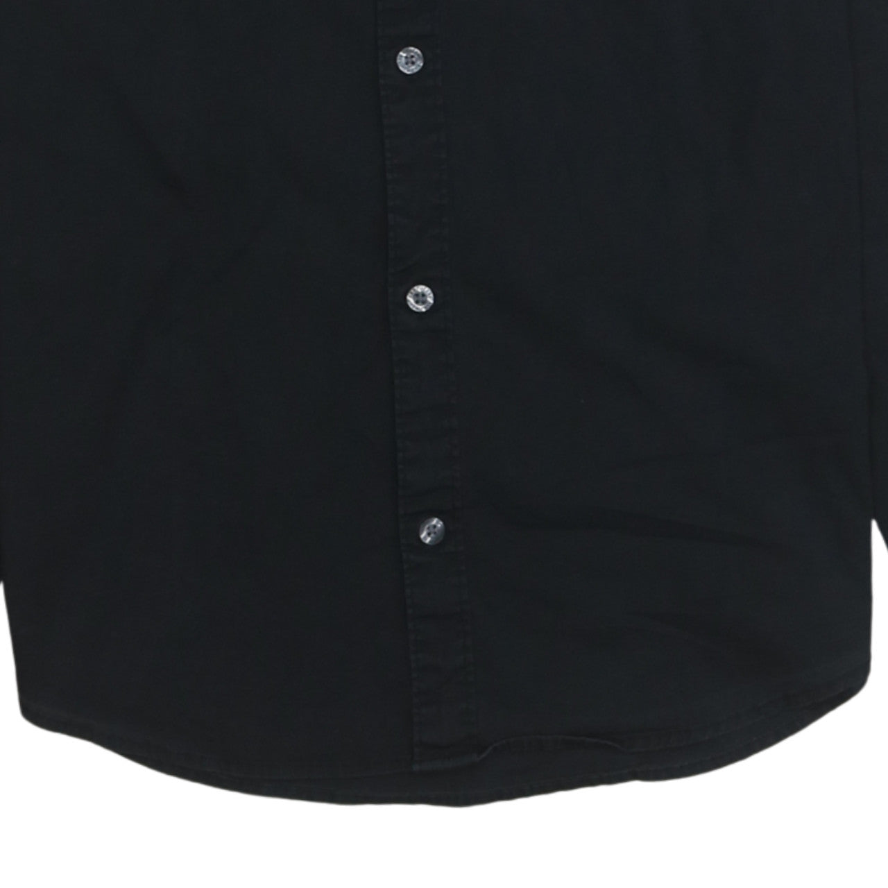 Tommy Jeans Men's Black Slim Fit Button-Up Cotton Shirt M