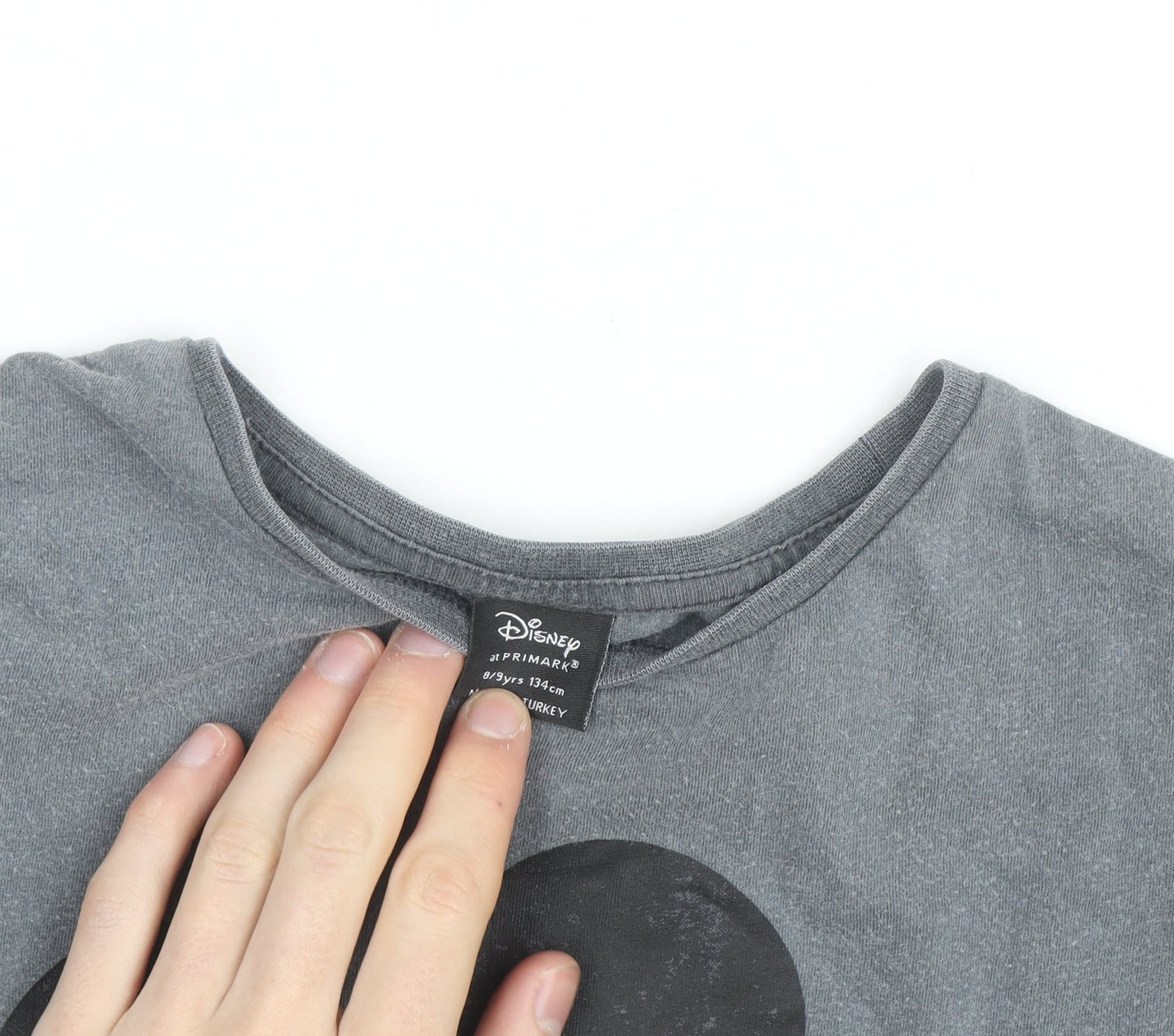 Disney at Primark Girls Grey Mickey Mouse Graphic T-Shirt 8 Years