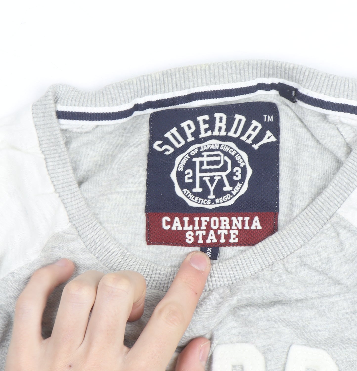 Superdry Men's Grey Graphic 3/4 Sleeve Athletic Top XS