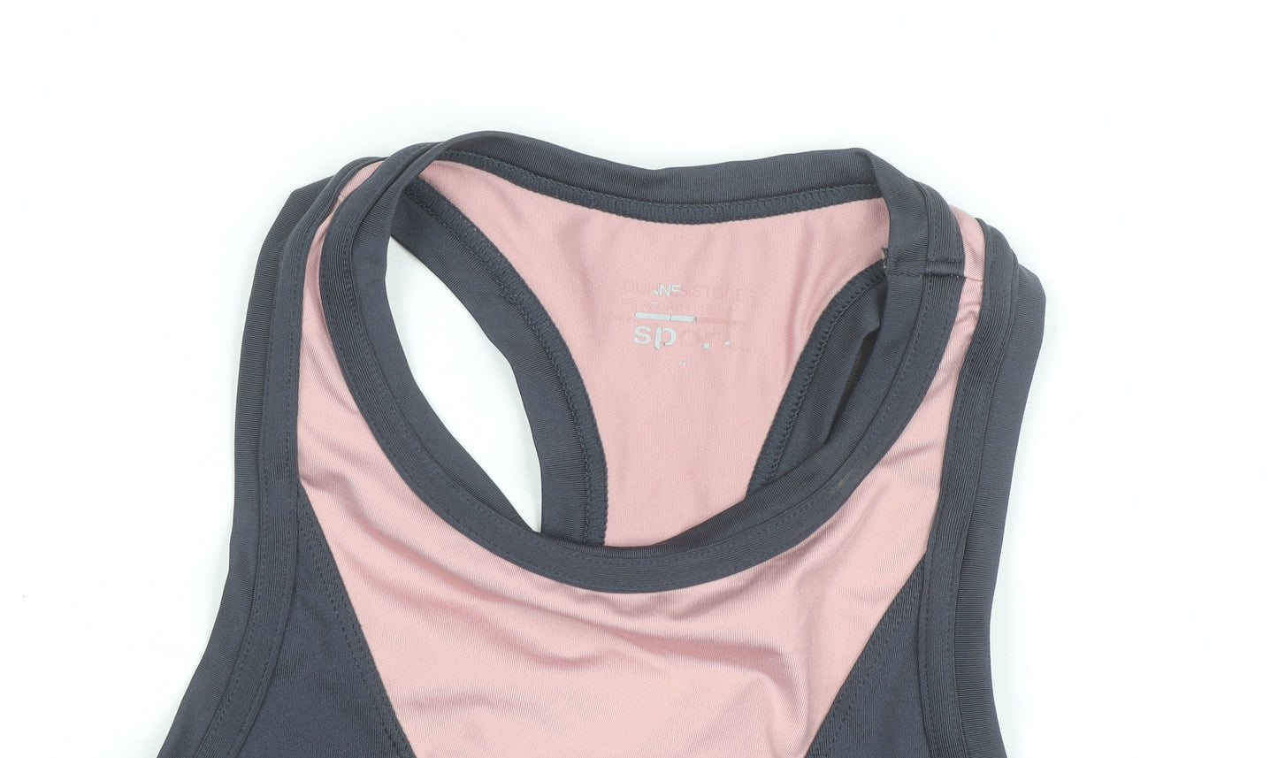 Marks and Spencer Women's Grey & Pink Racerback Tank Top Size S