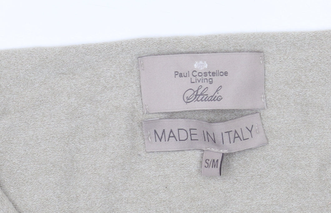 Paul Costelloe Women Beige V-Neck Dolman Sleeve Cotton Top S
