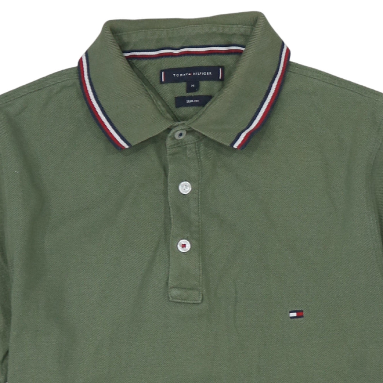 Tommy Hilfiger Men's Green Slim Fit Polo Shirt Size M