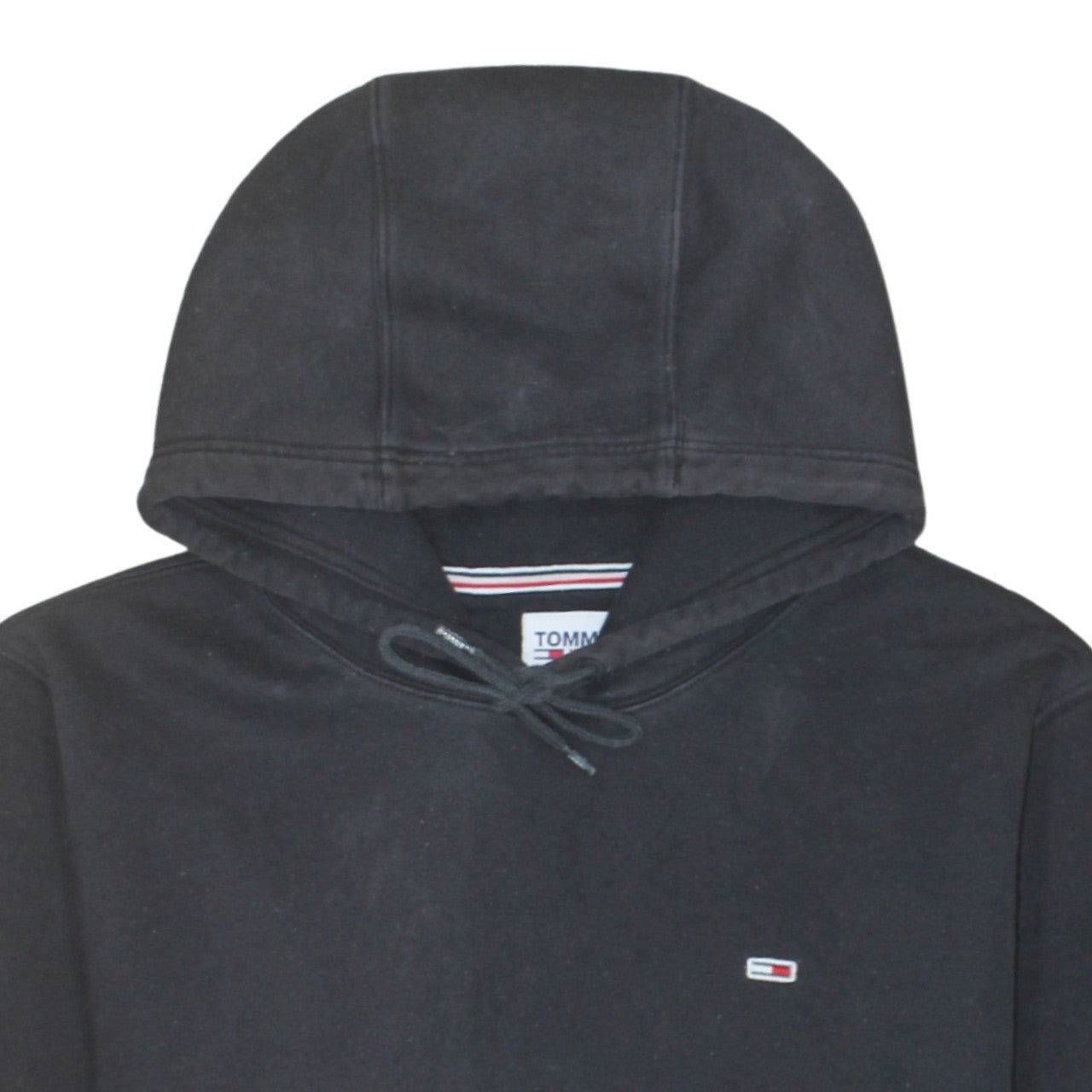 Tommy Jeans Mens Black XL Pullover Hoodie Classic Logo Sweatshirt