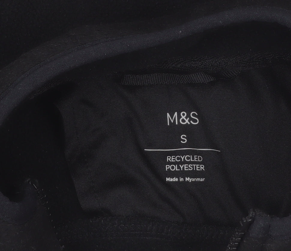 Marks and Spencer Men's Black Fleece Full Zip Jacket Size S