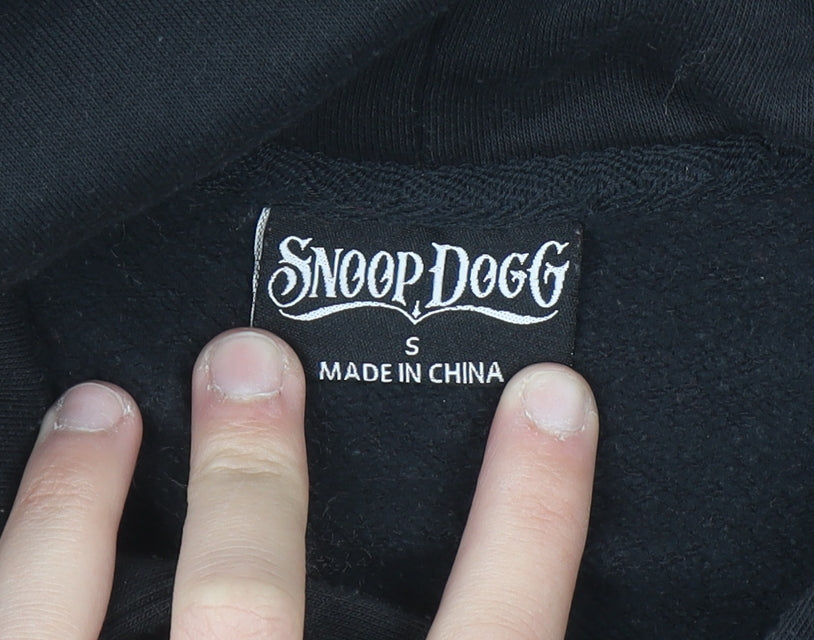 Snoop Dogg Men's Black Pullover Hoodie Small Graphic Print Fleece